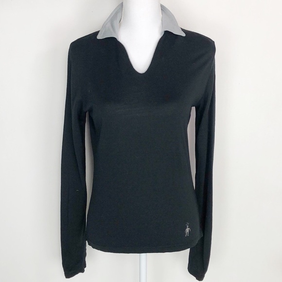 Smartwool Tops - Smartwool Black Long Sleeve Top w/ Gray Collar